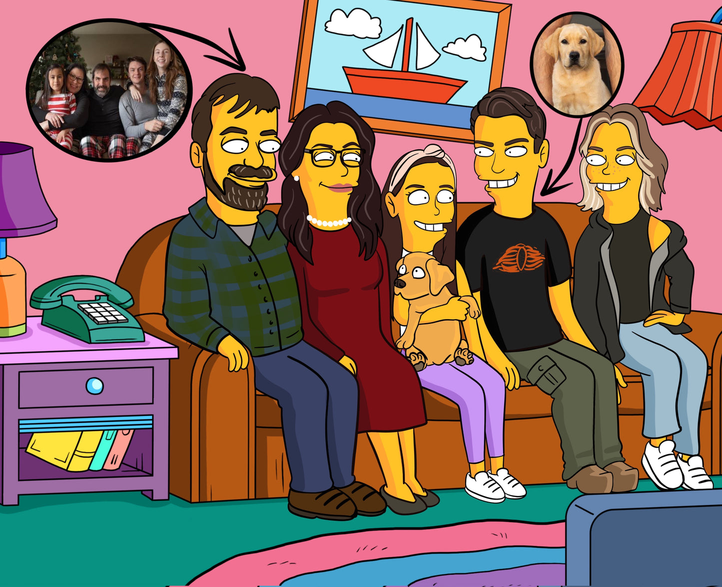 Personalized Simpsons Family Portrait