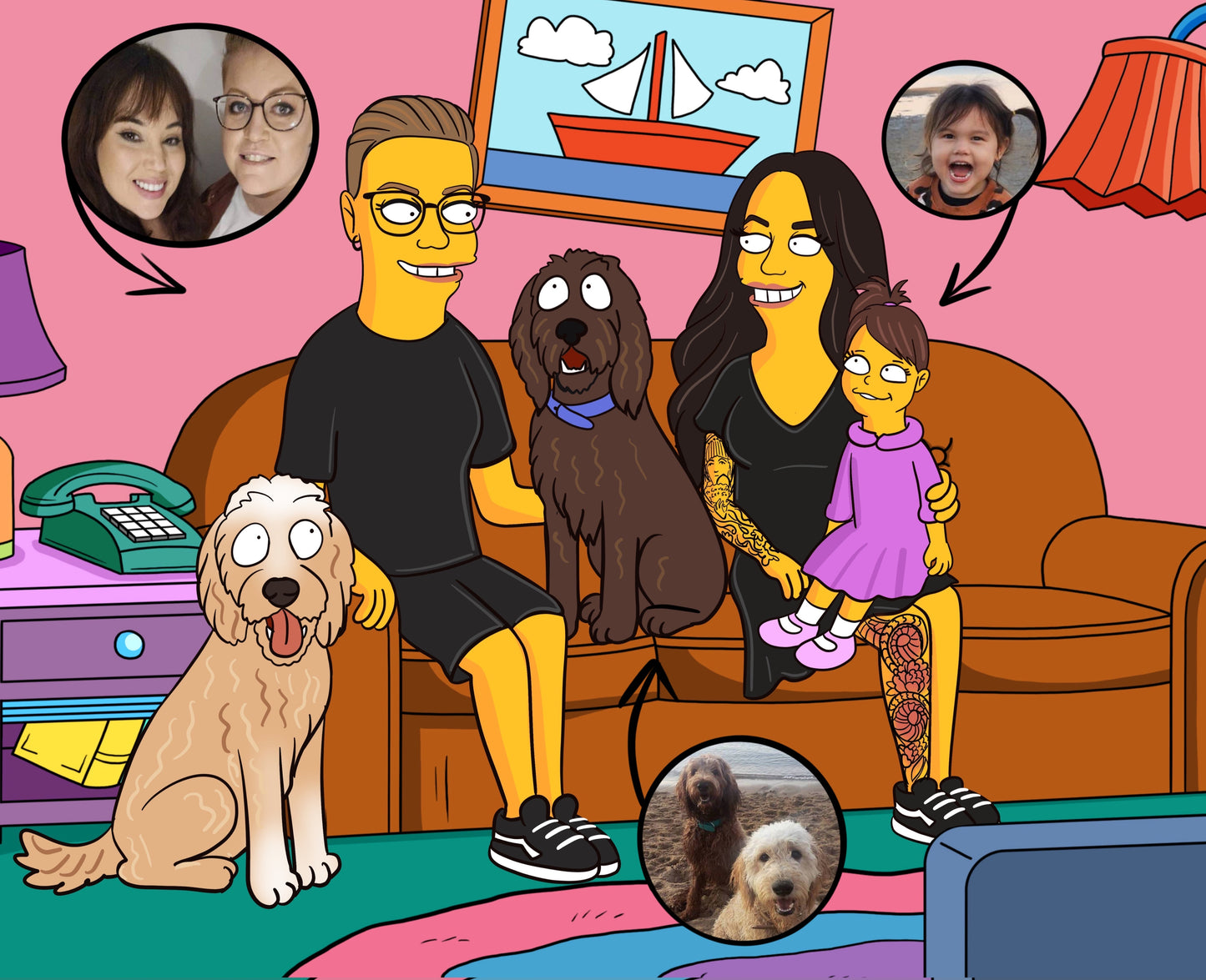 Personalized Simpsons Family Portrait