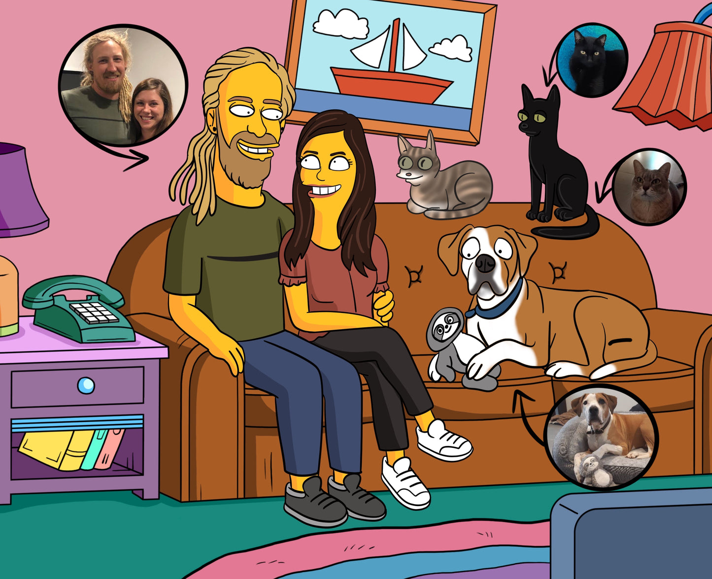 Personalized Simpsons Family Portrait