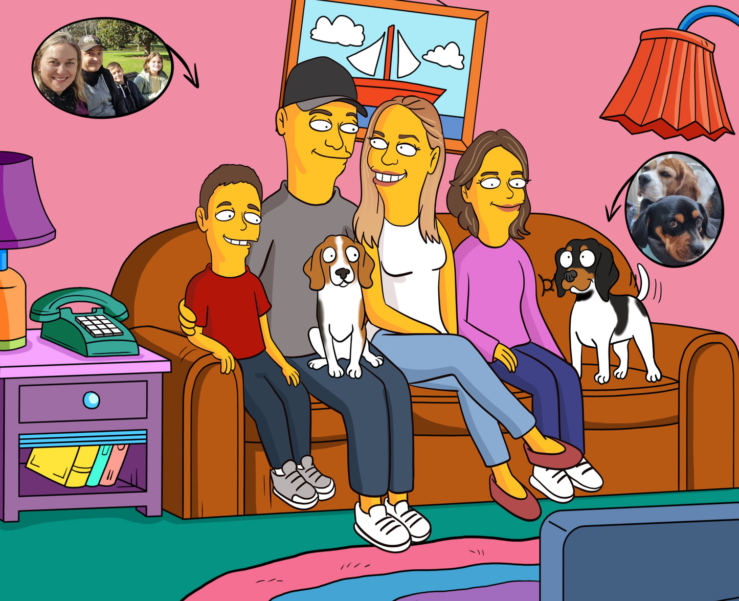 Personalized Simpsons Family Portrait