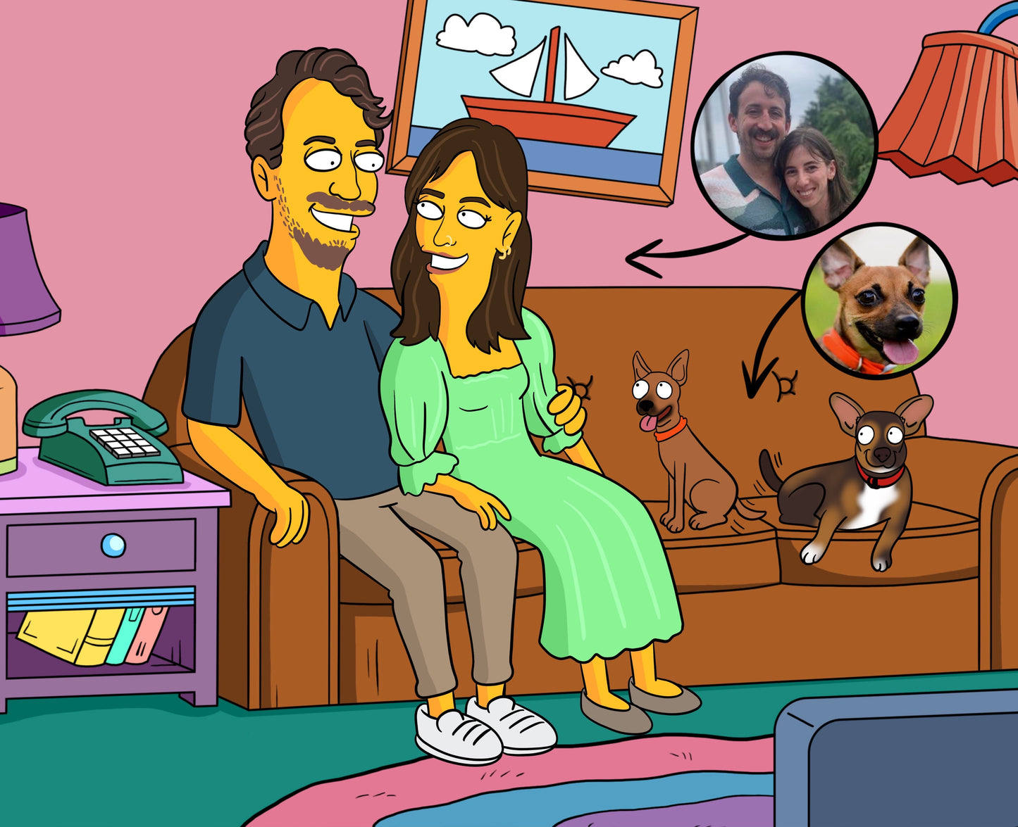 Personalized Simpsons Family Portrait